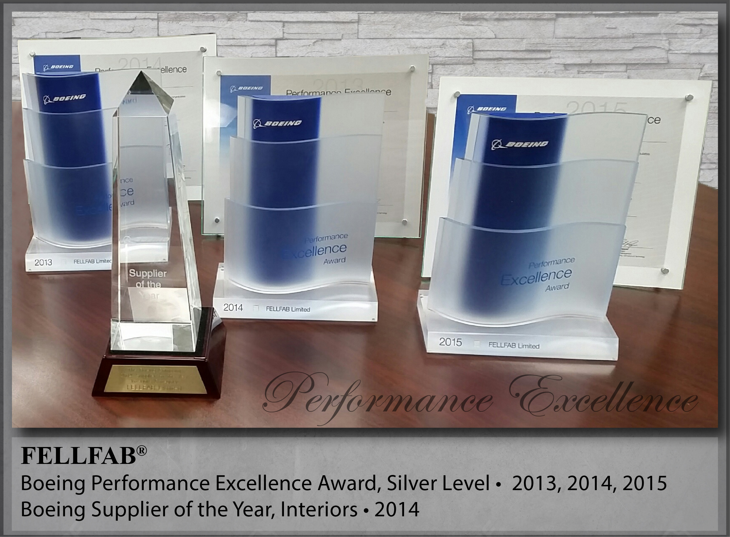 Boeing Performance Award - Silver Level FELLFAB<sup>®</sup>